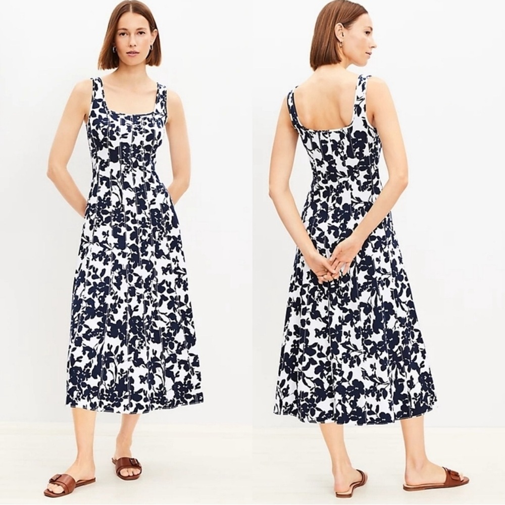Loft Garden Seamed Ponte Midi Dress - Picture 2 of 10